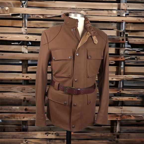 $4000 Belstaff Black Label Catwalk Wool Astrakhan Kanzler Jacket Size L - Picture 1 of 12